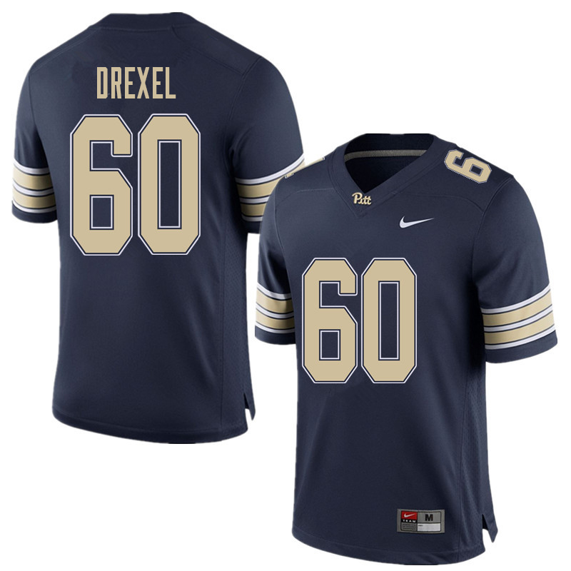 Men #60 Owen Drexel Pittsburgh Panthers College Football Jerseys Sale-Home Blue